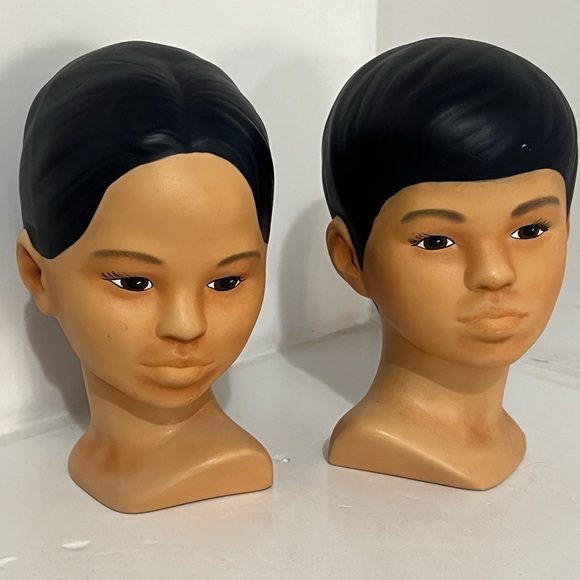 Vintage Pair of Polynesian Chalk-ware Busts - Picture 13 of 13